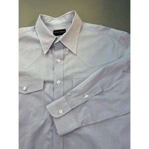 Pinto Ranch YY Collection Long Sleeve Button Down Shirt Blue Western Style‎ XL